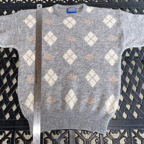 Pendleton Country Traditionals 100% Virgin Wool Argyle Sweater - Vintage - Picture 8 of 14